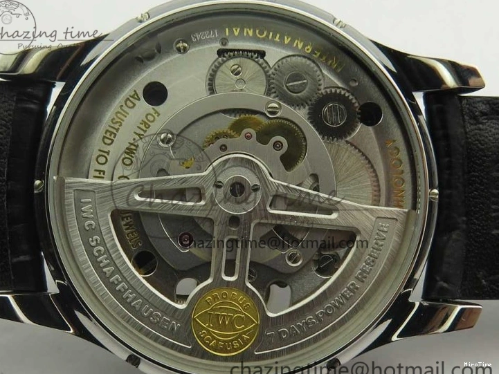 MIROTIME 0524 Sporty Portuguese Tourbillon IW5463 SS ZF Best Edition Black Dial on Black Leather Strap 7173
